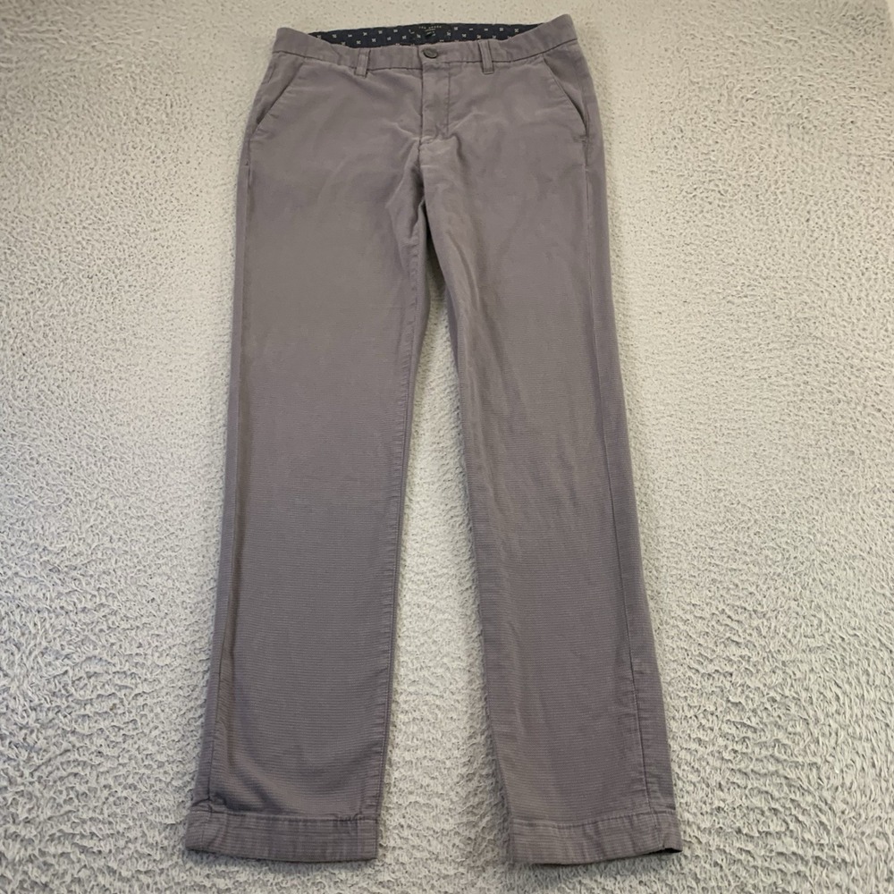 Ted Baker Chino Pants Mens‎ 30x30 Gray Straight Leg Casual Preppy Pockets Zip